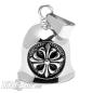 Preview: Stainless Steel Biker Bell With Lily Cross Motorcycle Lucky Bell Silver Fleur de Lis